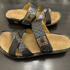 Alegria Victoriah Sandals Diamonds Forever Comfort Arch Support Size 9 Black